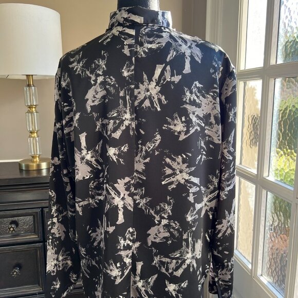 Nordstrom Silk Blend Blouse Tie Long Sleeves Medium Designer 0084 - Picture 5 of 5